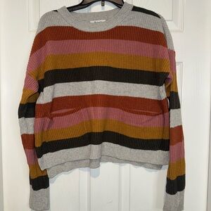 Madewell Women's Striped Sweater with Pockets . Size M